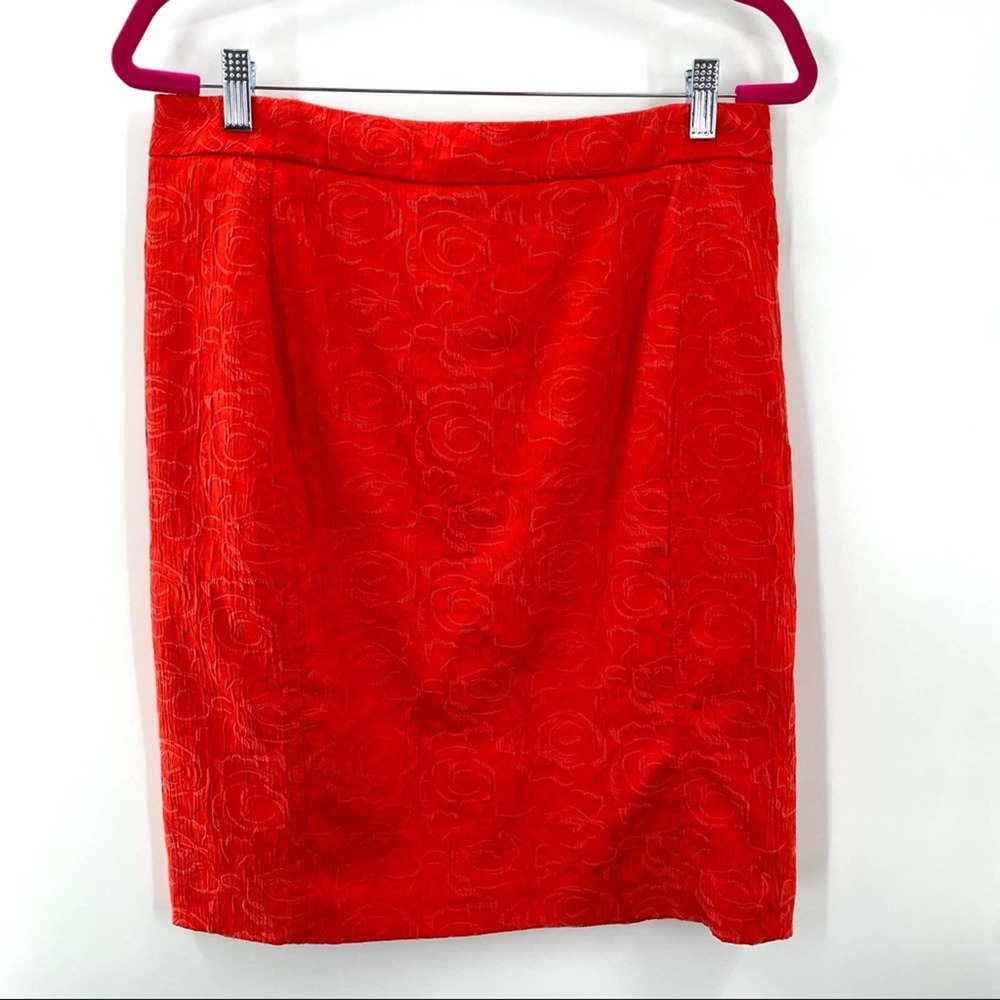 Vanessa Virginia Red Embroidered Skirt Anthropologie